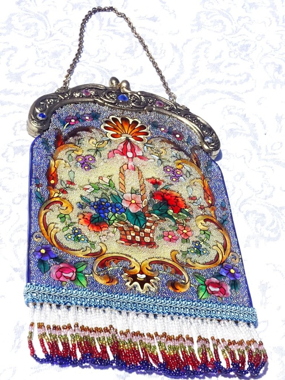 Amia Studio's Suncatcher Hand painted Glass with Metal Clasp Style Top